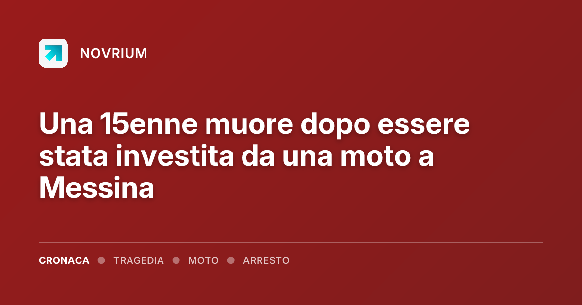 Una 15enne muore dopo essere stata investita da una moto a Messina