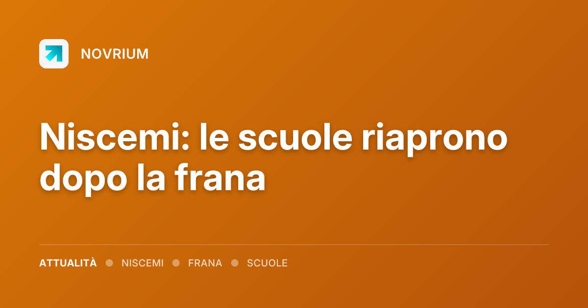 Niscemi: le scuole riaprono dopo la frana