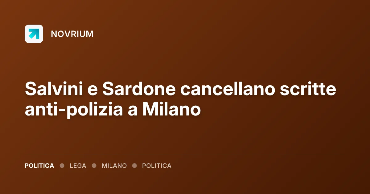 Salvini e Sardone cancellano scritte anti-polizia a Milano