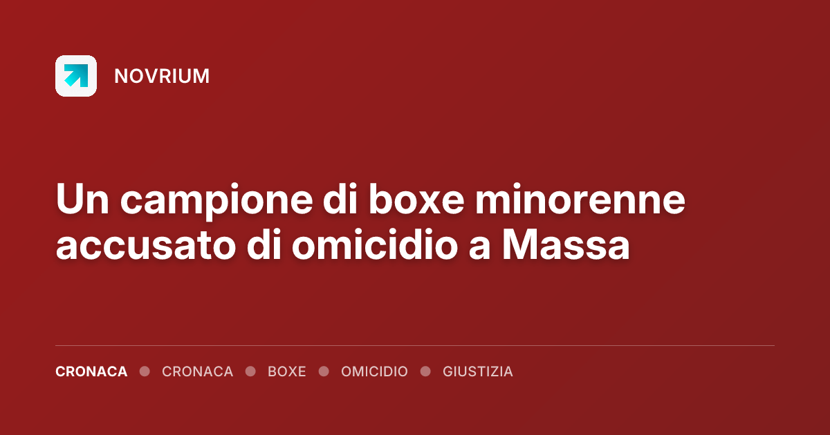 Un campione di boxe minorenne accusato di omicidio a Massa
