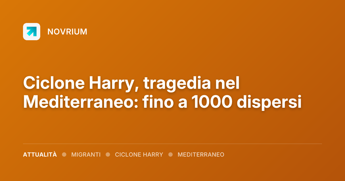 Ciclone Harry, tragedia nel Mediterraneo: fino a 1000 dispersi