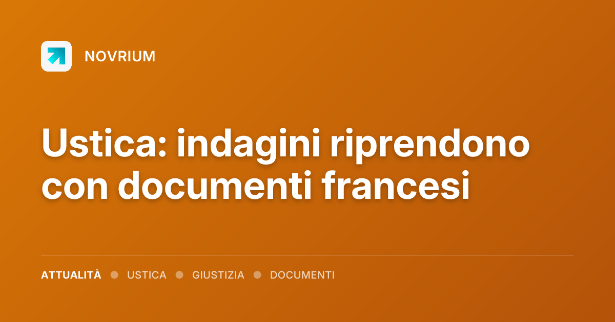 Ustica: indagini riprendono con documenti francesi