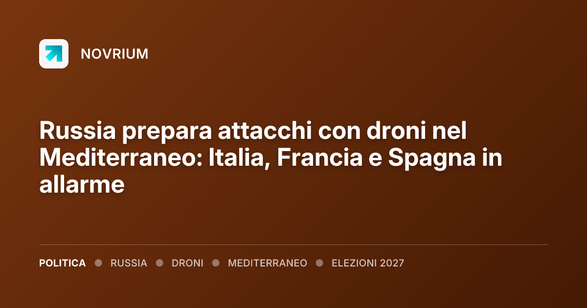 Russia prepara attacchi con droni nel Mediterraneo: Italia, Francia e Spagna in allarme