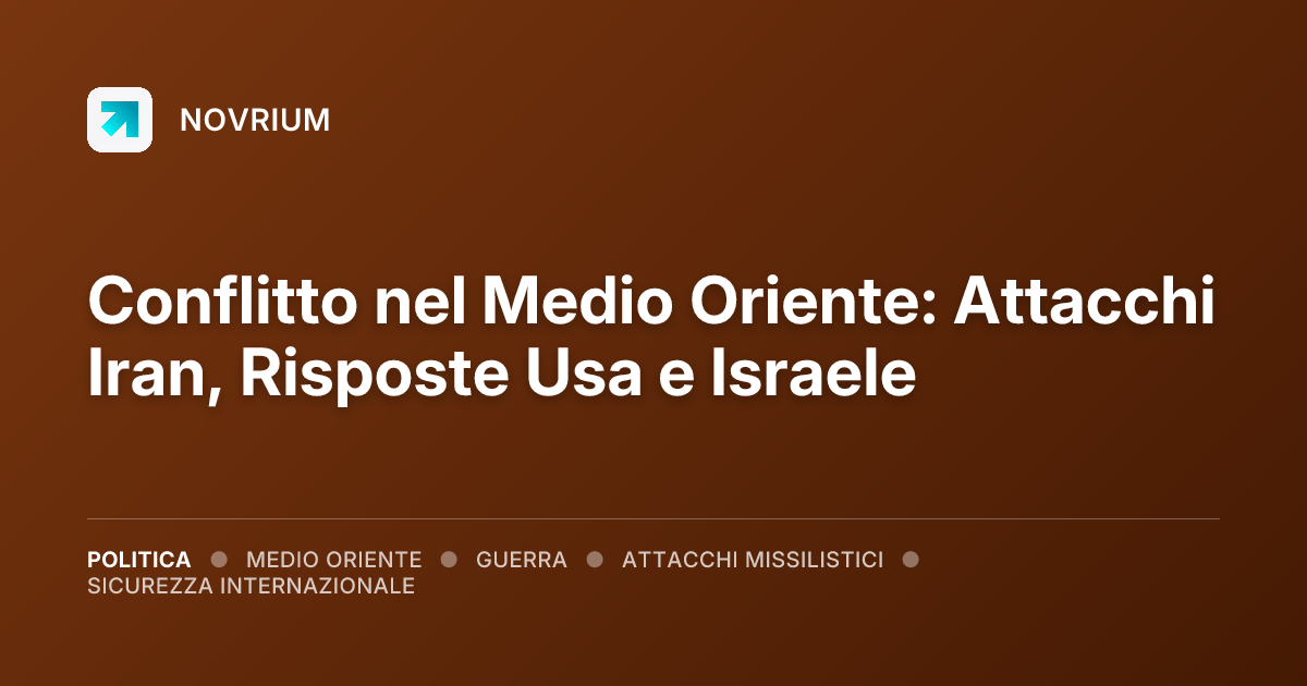 Conflitto nel Medio Oriente: Attacchi Iran, Risposte Usa e Israele