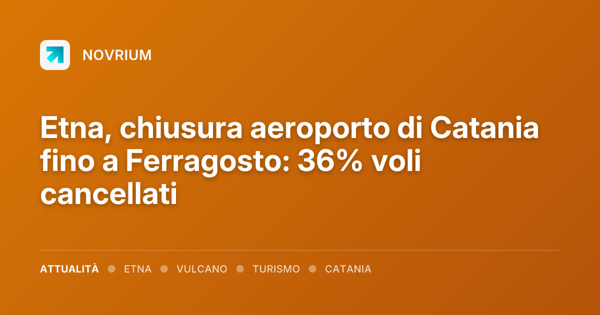 Etna, chiusura aeroporto di Catania fino a Ferragosto: 36% voli cancellati