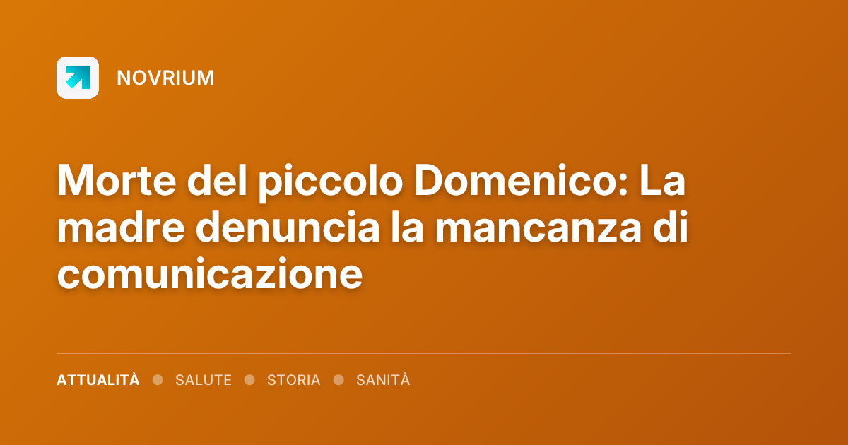 Morte del piccolo Domenico: La madre denuncia la mancanza di comunicazione