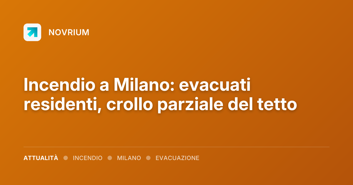 Incendio a Milano: evacuati residenti, crollo parziale del tetto