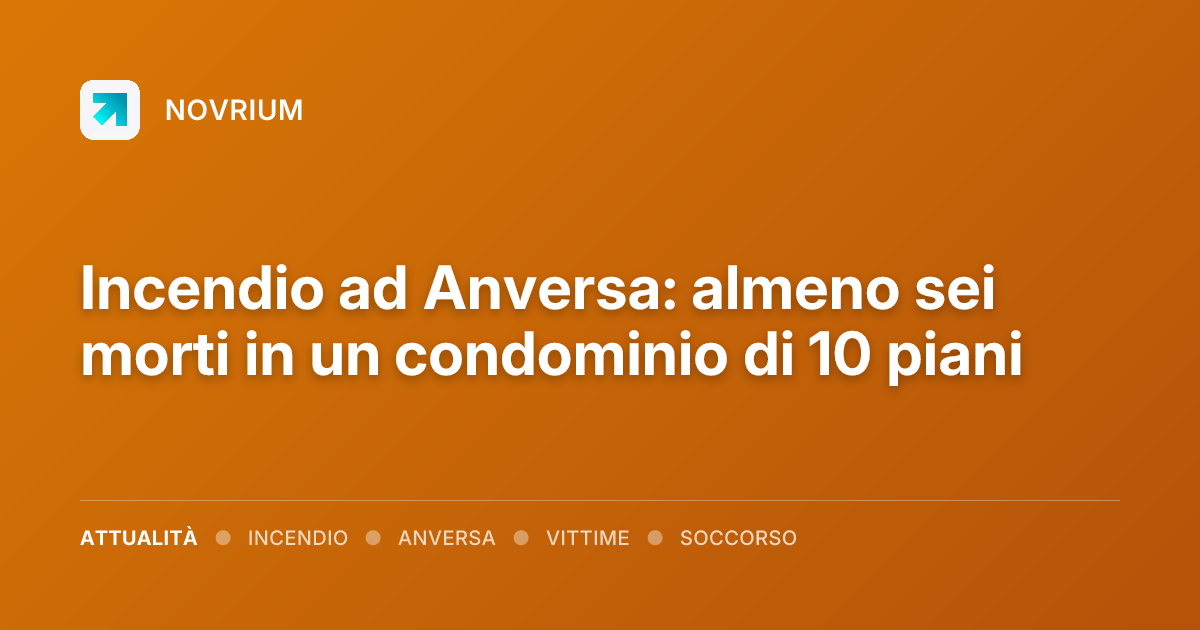 Incendio ad Anversa: almeno sei morti in un condominio di 10 piani