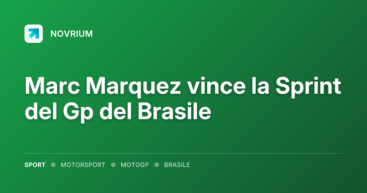 Marc Marquez vince la Sprint del Gp del Brasile