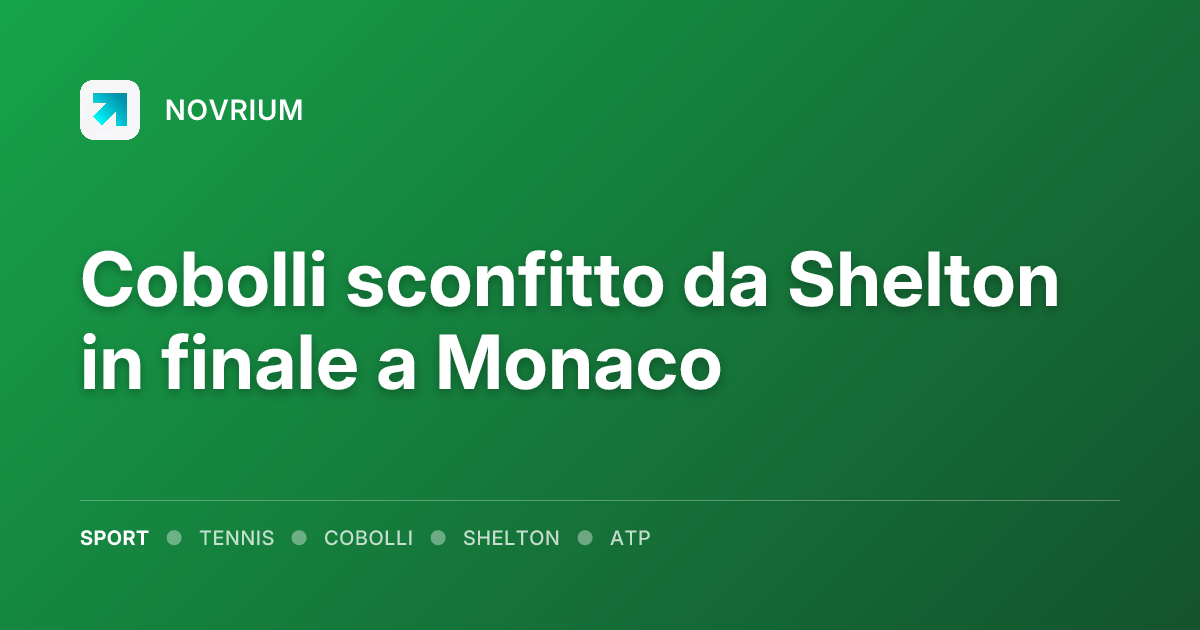 Cobolli sconfitto da Shelton in finale a Monaco