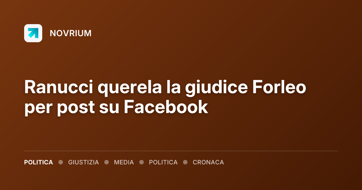 Ranucci querela la giudice Forleo per post su Facebook