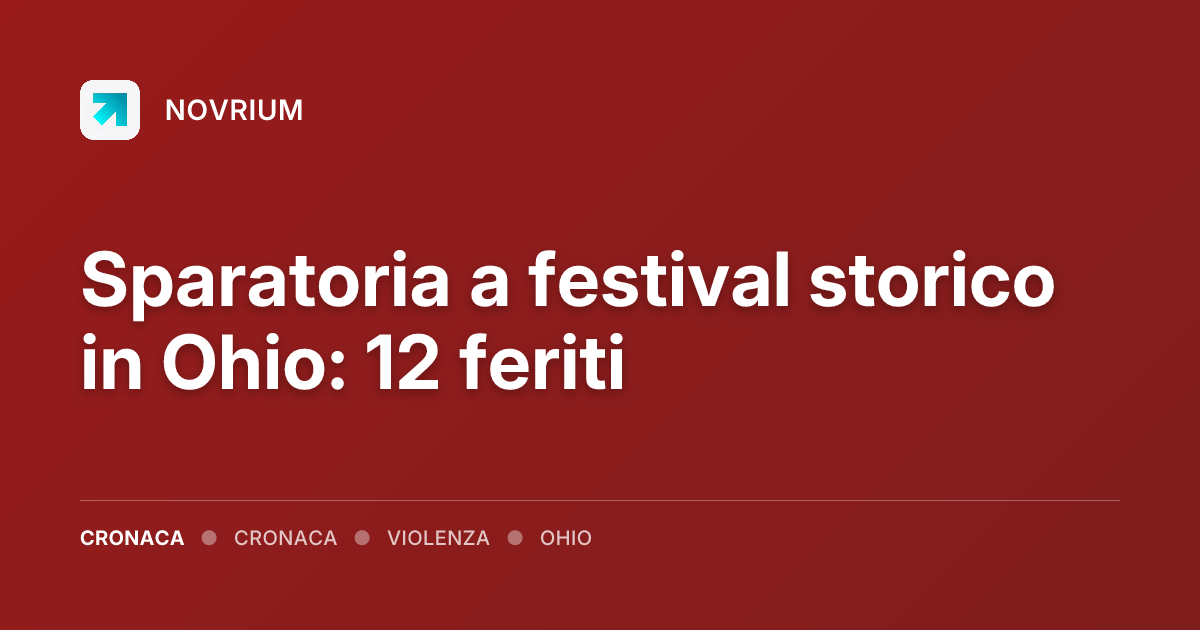 Sparatoria a festival storico in Ohio: 12 feriti