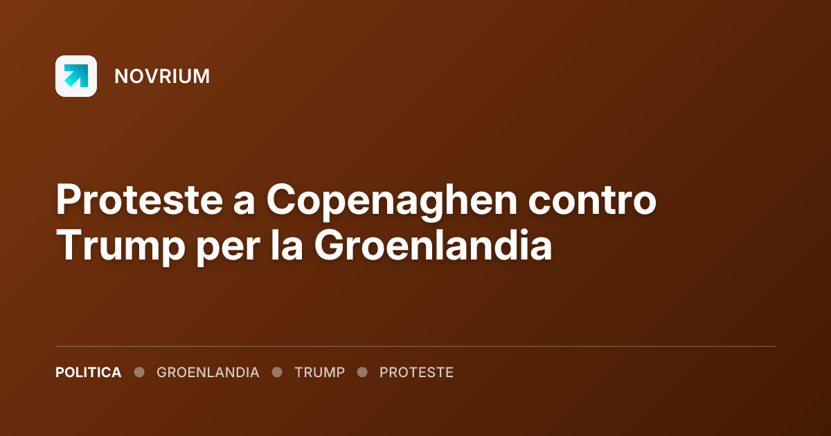Proteste a Copenaghen contro Trump per la Groenlandia