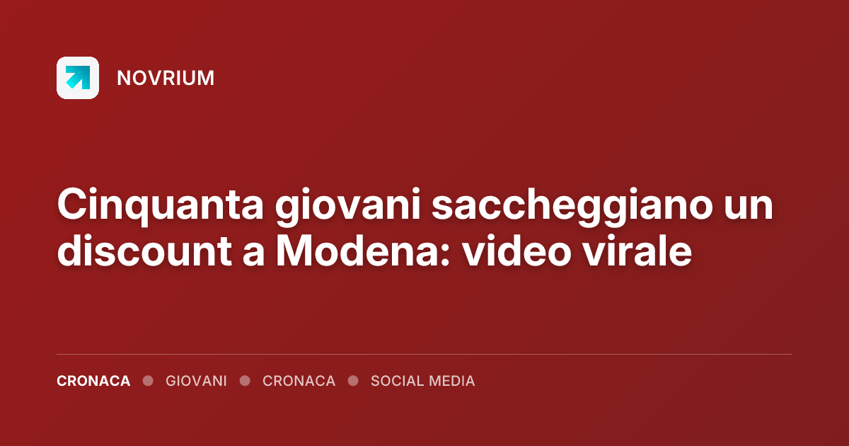 Cinquanta giovani saccheggiano un discount a Modena: video virale