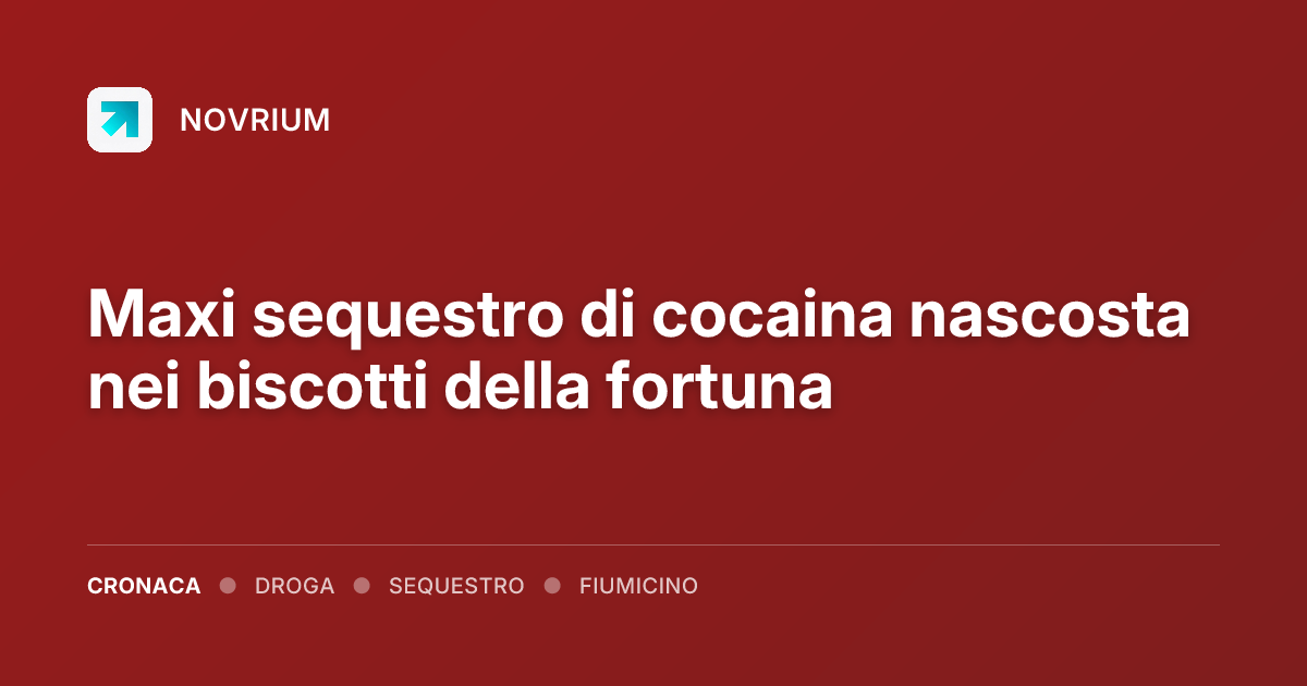 Maxi sequestro di cocaina nascosta nei biscotti della fortuna