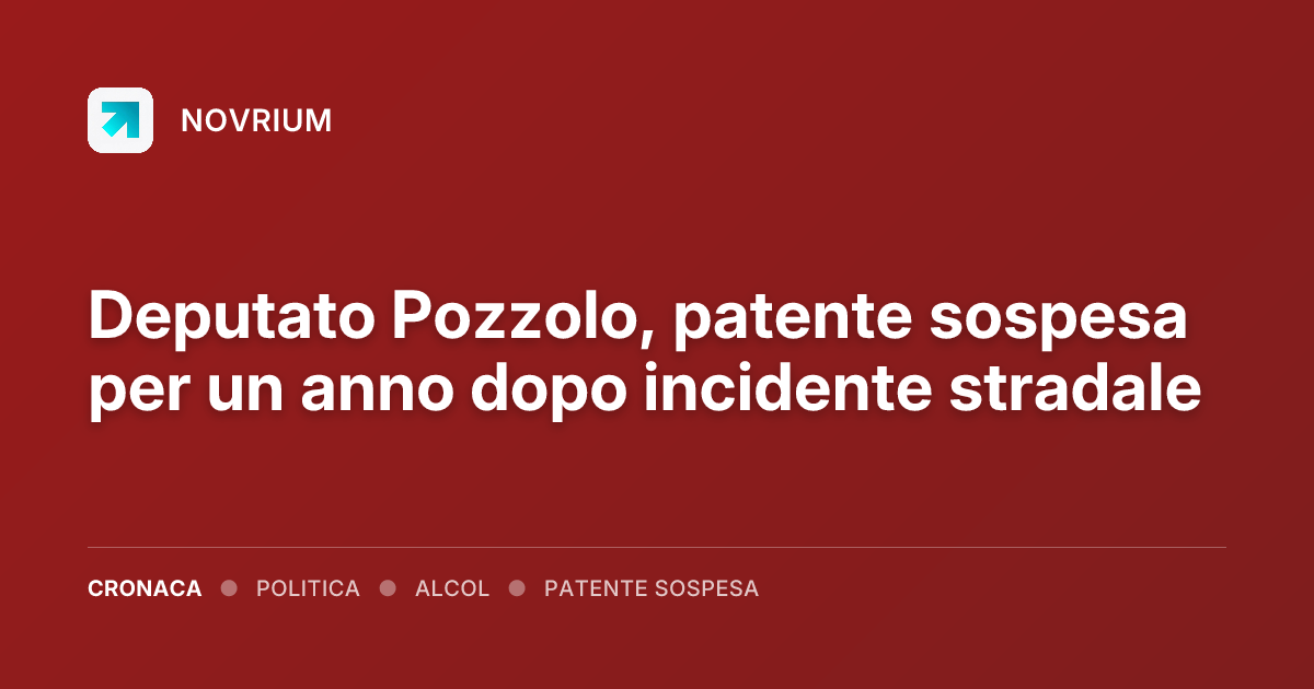 Deputato Pozzolo, patente sospesa per un anno dopo incidente stradale