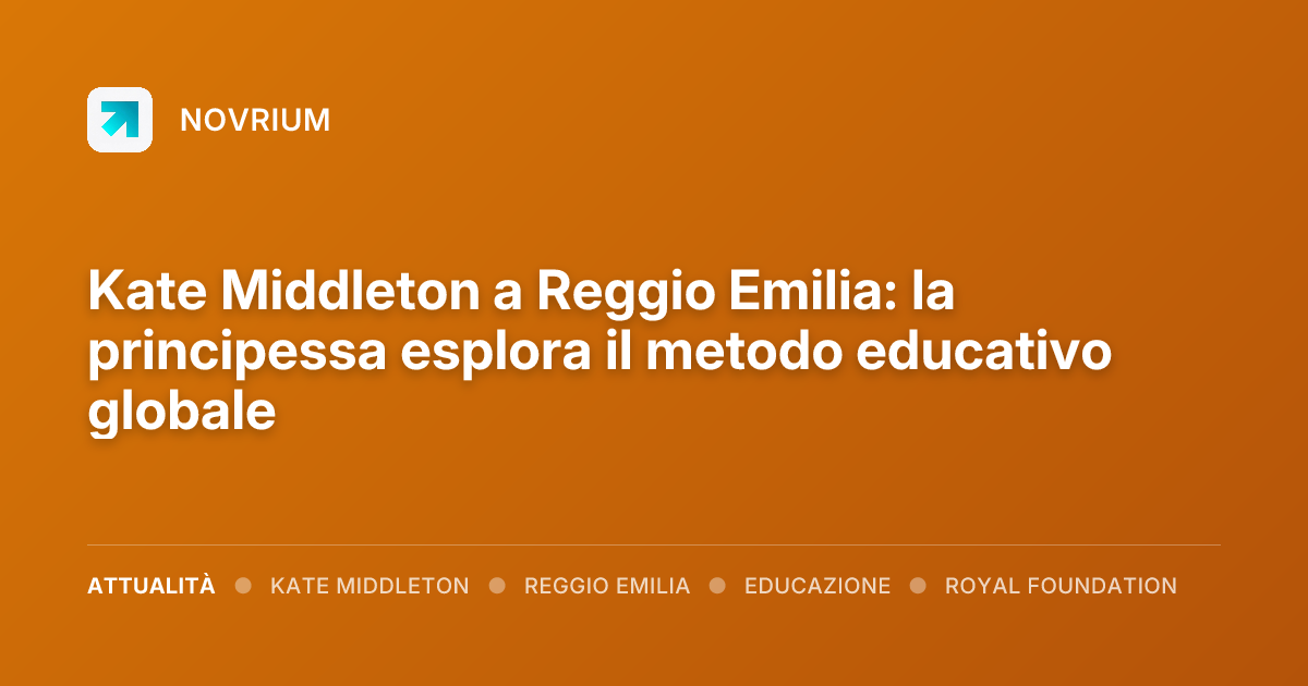Kate Middleton a Reggio Emilia: la principessa esplora il metodo educativo globale