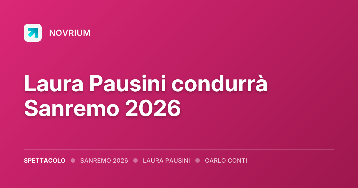 Laura Pausini condurrà Sanremo 2026
