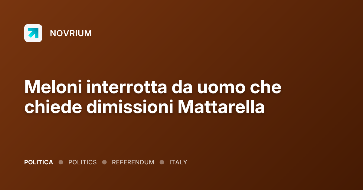 Meloni interrotta da uomo che chiede dimissioni Mattarella