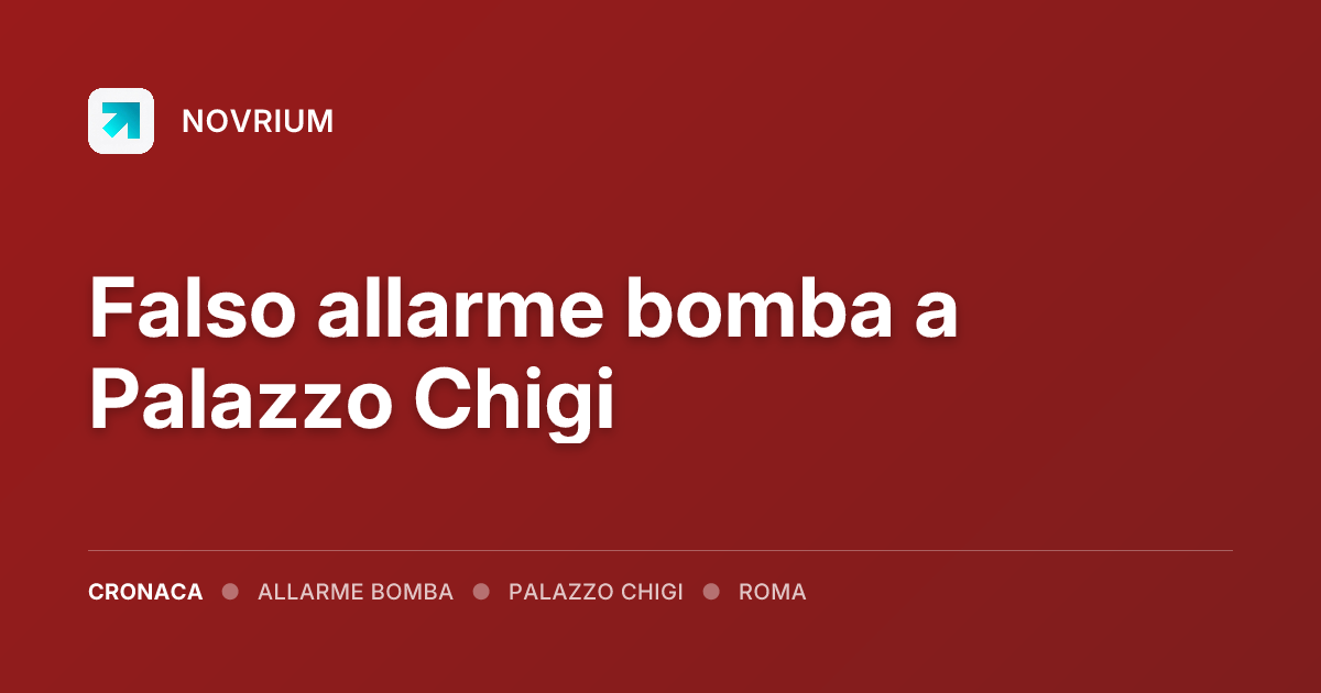 Falso allarme bomba a Palazzo Chigi