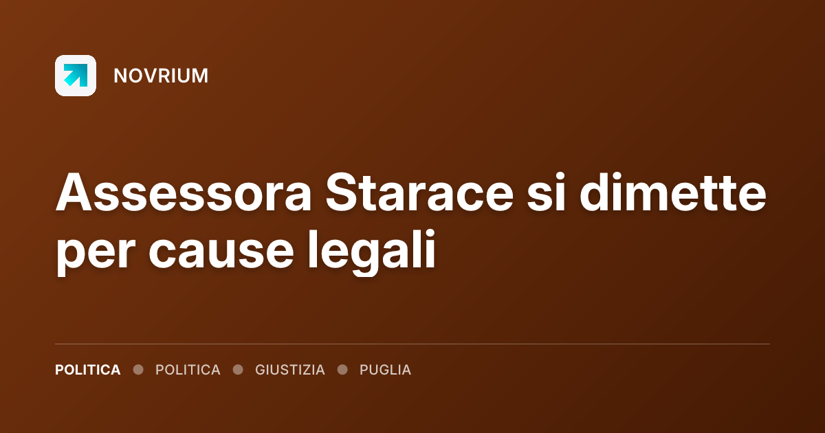 Assessora Starace si dimette per cause legali
