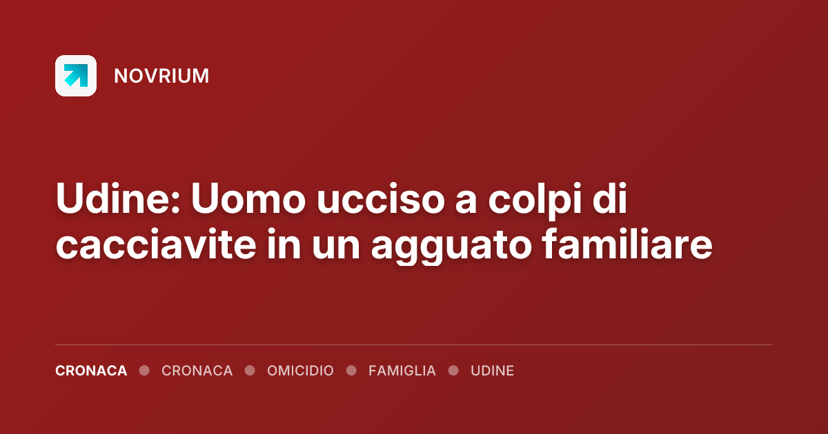 Udine: Uomo ucciso a colpi di cacciavite in un agguato familiare