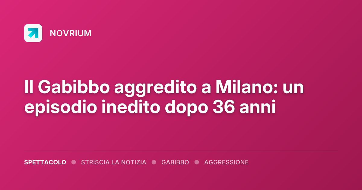 Il Gabibbo aggredito a Milano: un episodio inedito dopo 36 anni