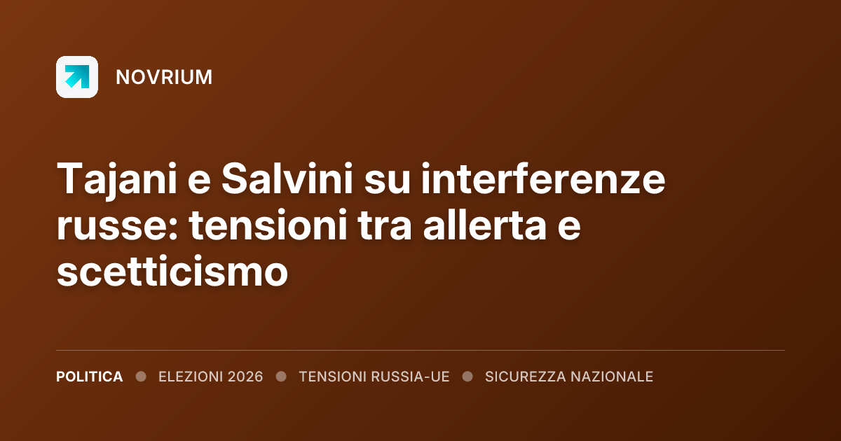 Tajani e Salvini su interferenze russe: tensioni tra allerta e scetticismo