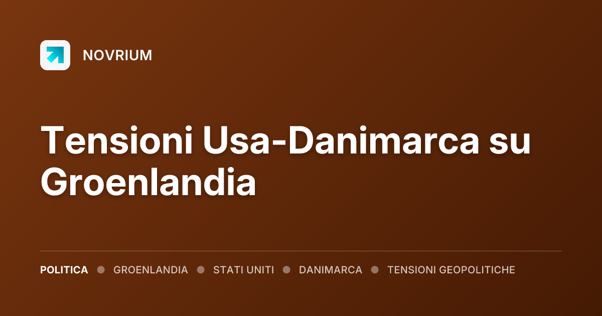 Tensioni Usa-Danimarca su Groenlandia