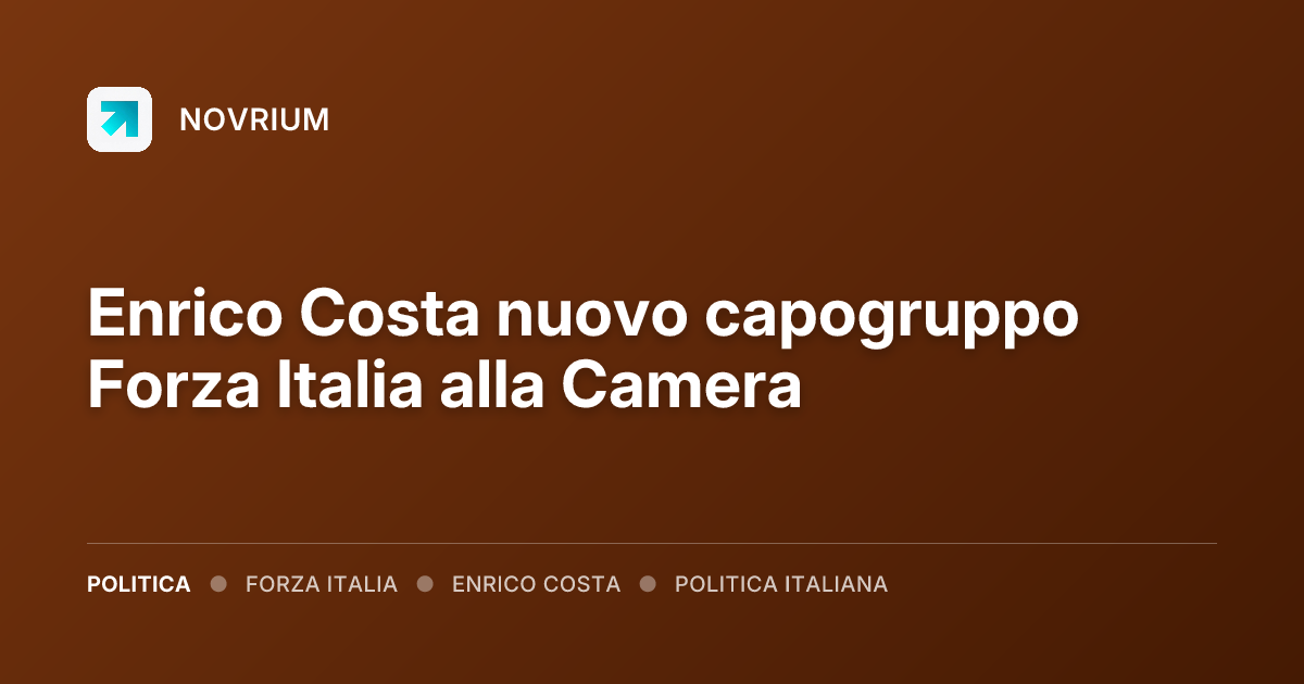 Enrico Costa nuovo capogruppo Forza Italia alla Camera