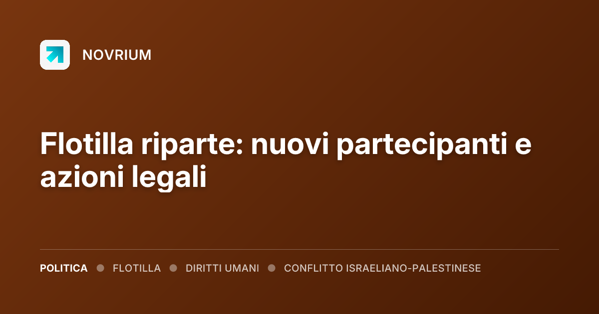 Flotilla riparte: nuovi partecipanti e azioni legali