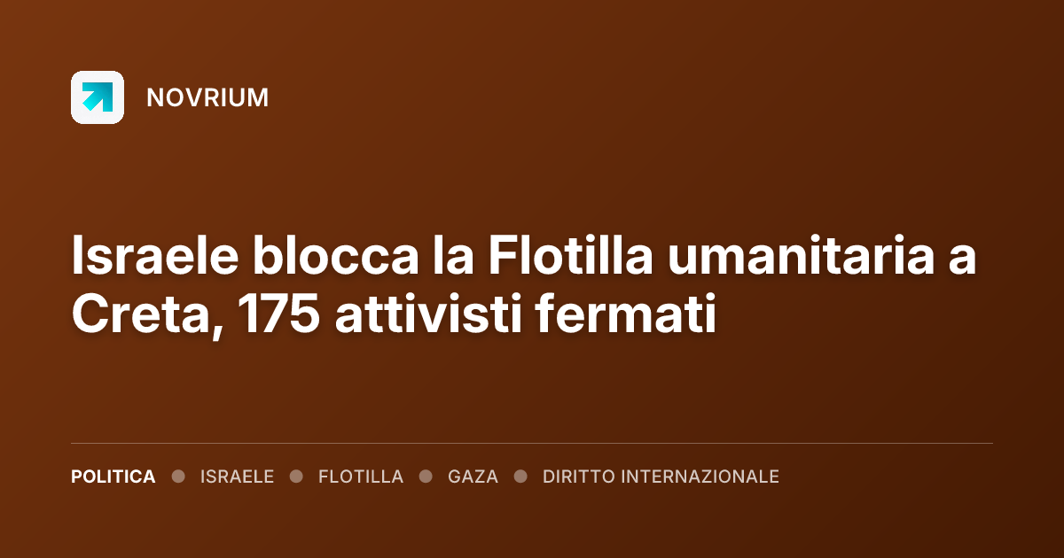Israele blocca la Flotilla umanitaria a Creta, 175 attivisti fermati