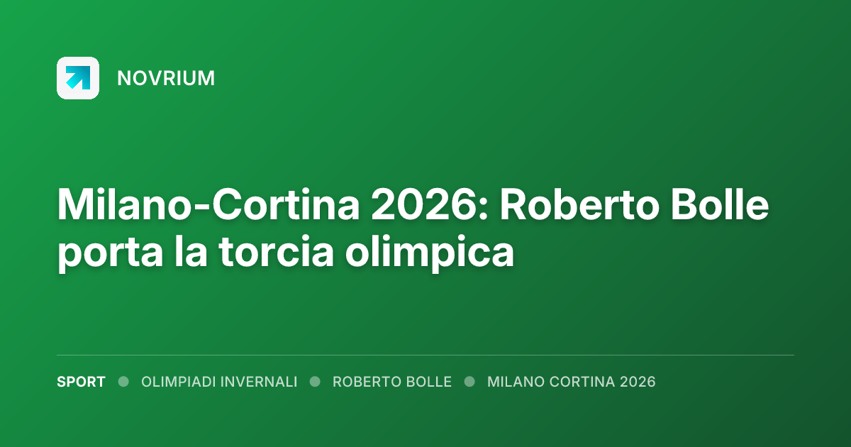 Milano-Cortina 2026: Roberto Bolle porta la torcia olimpica