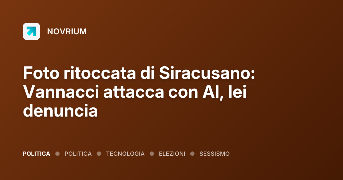 Foto ritoccata di Siracusano: Vannacci attacca con AI, lei denuncia
