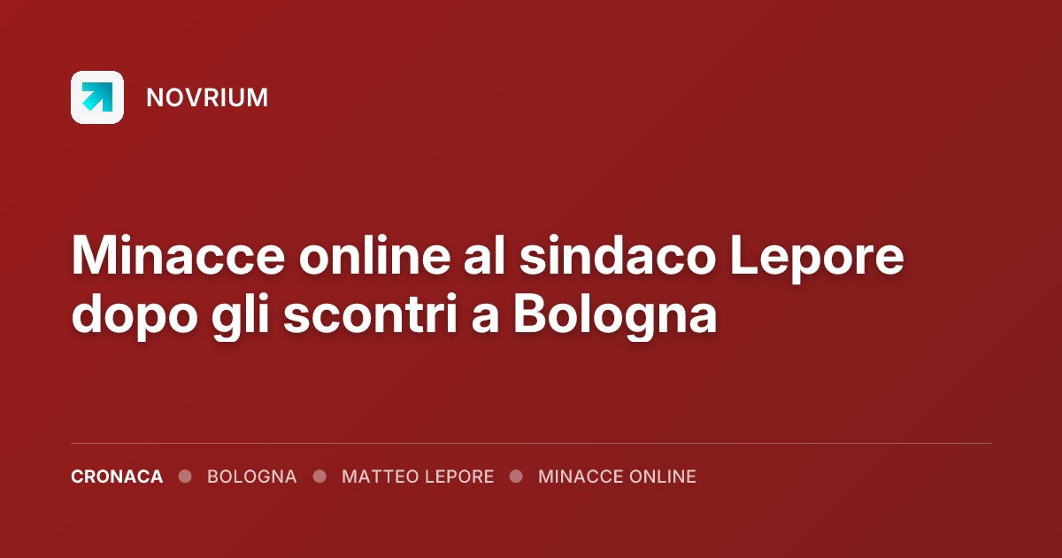 Minacce online al sindaco Lepore dopo gli scontri a Bologna