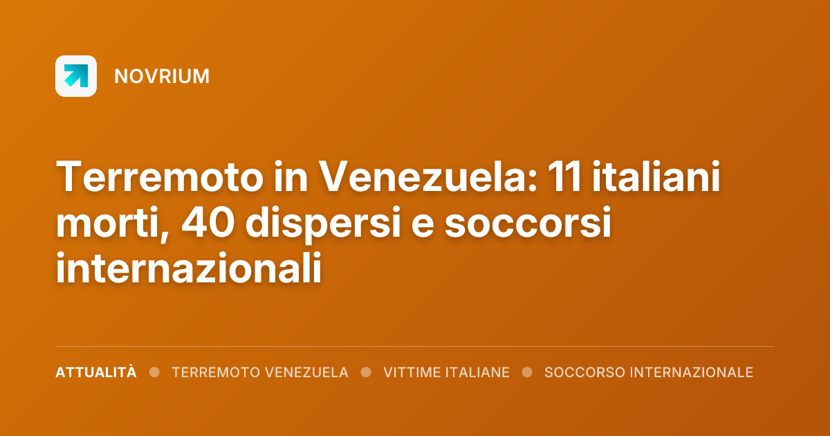 Terremoto in Venezuela: 11 italiani morti, 40 dispersi e soccorsi internazionali