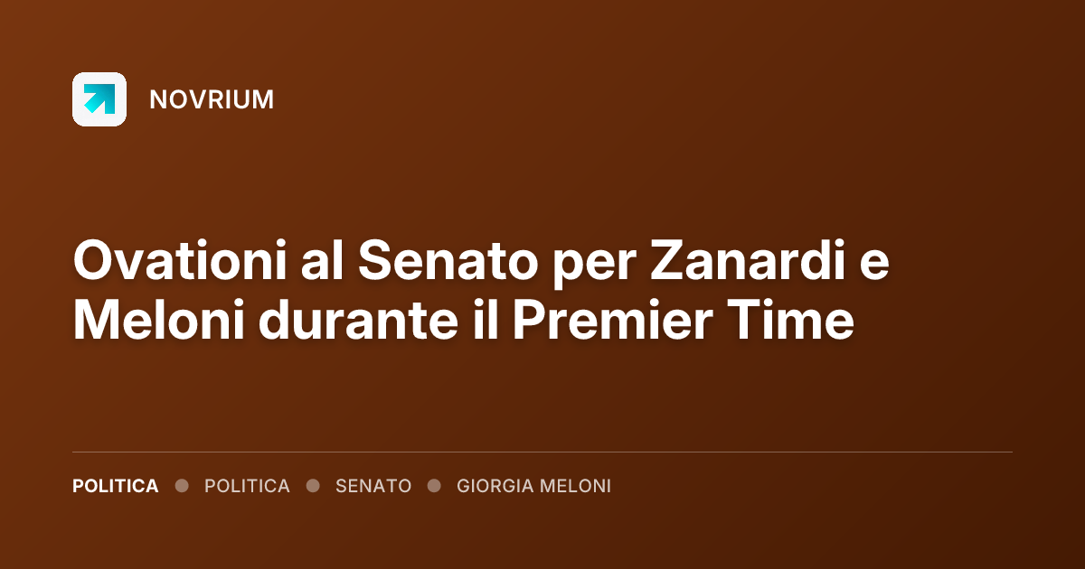Ovationi al Senato per Zanardi e Meloni durante il Premier Time