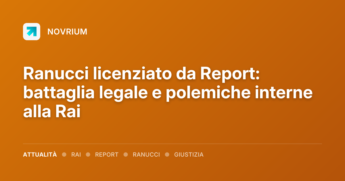 Ranucci licenziato da Report: battaglia legale e polemiche interne alla Rai