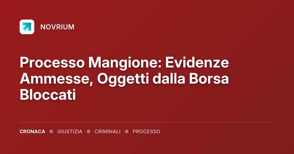Processo Mangione: Evidenze Ammesse, Oggetti dalla Borsa Bloccati