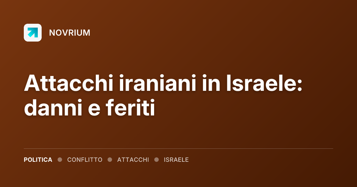 Attacchi iraniani in Israele: danni e feriti