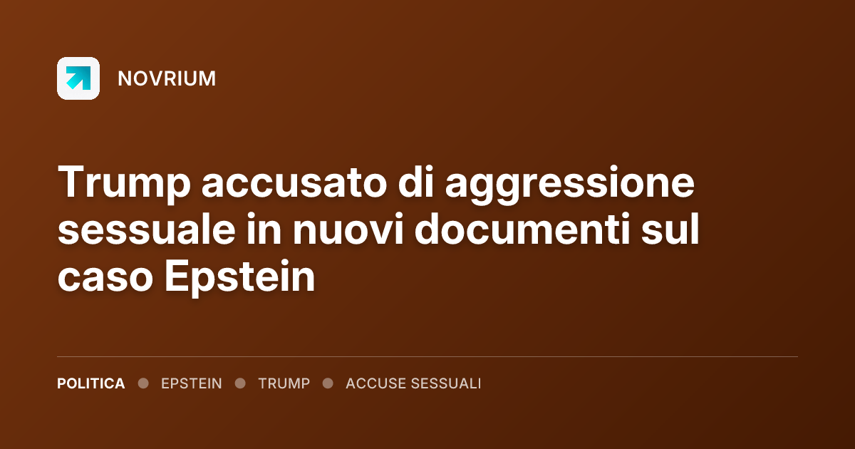 Trump accusato di aggressione sessuale in nuovi documenti sul caso Epstein