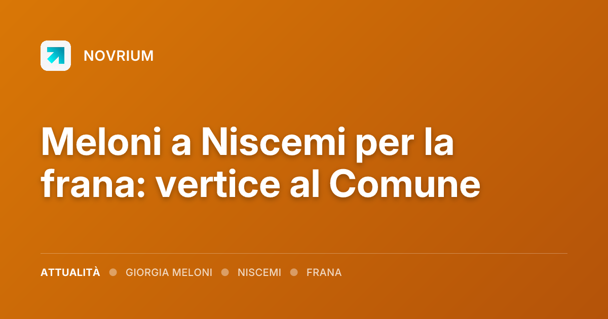 Meloni a Niscemi per la frana: vertice al Comune