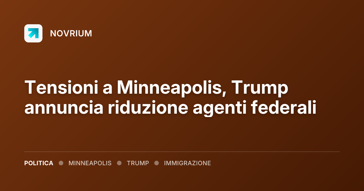 Tensioni a Minneapolis, Trump annuncia riduzione agenti federali