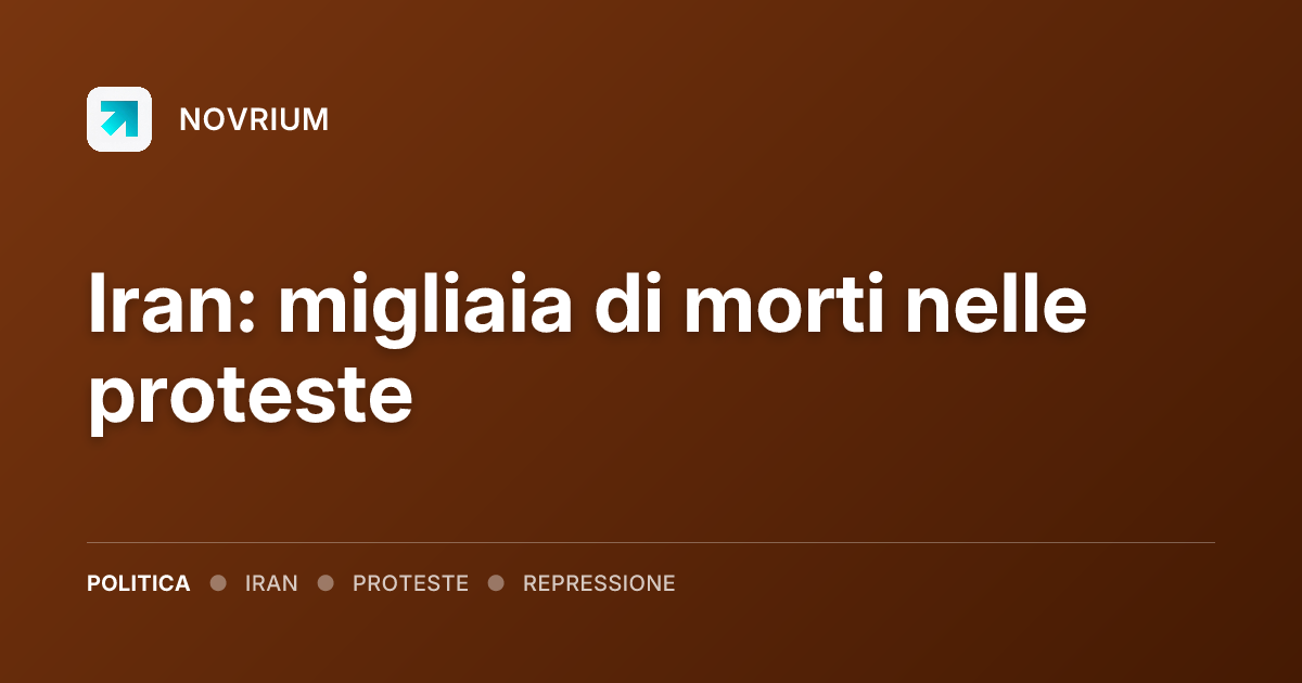 Iran: migliaia di morti nelle proteste