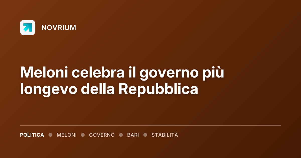 Meloni celebra il governo più longevo della Repubblica