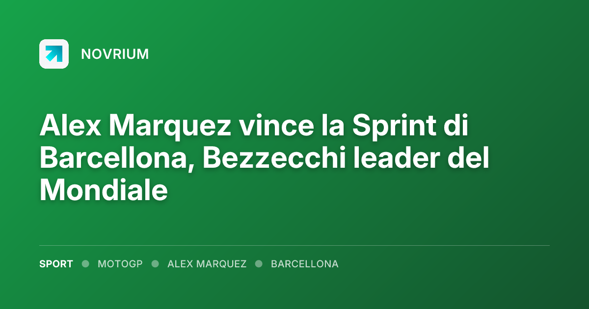 Alex Marquez vince la Sprint di Barcellona, Bezzecchi leader del Mondiale