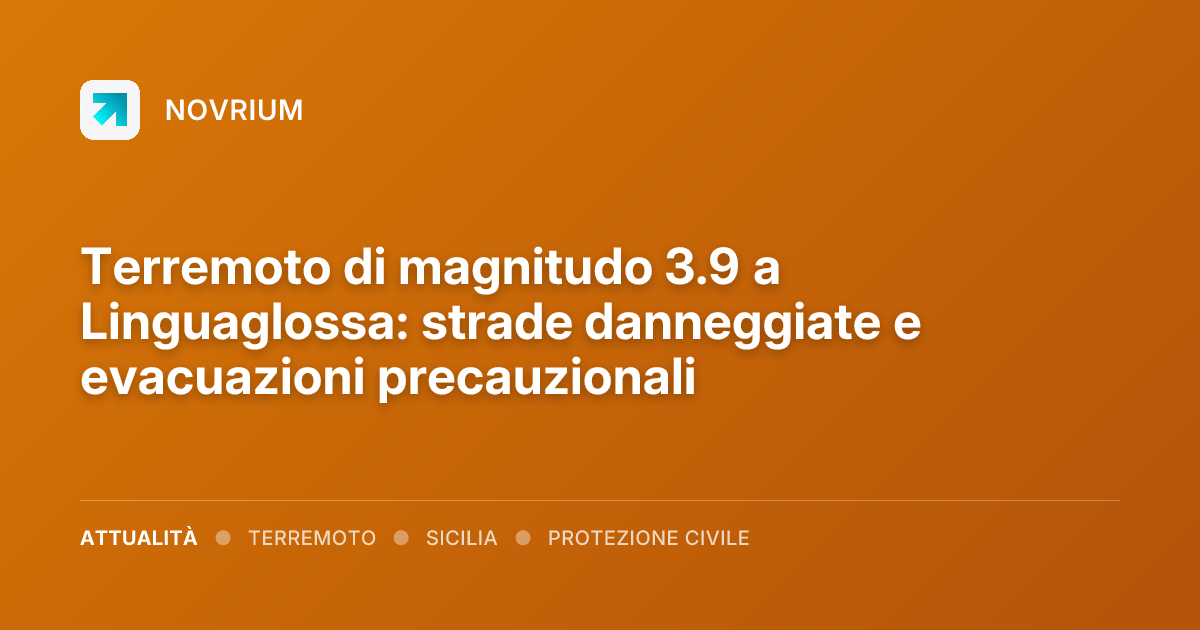 Terremoto di magnitudo 3.9 a Linguaglossa: strade danneggiate e evacuazioni precauzionali