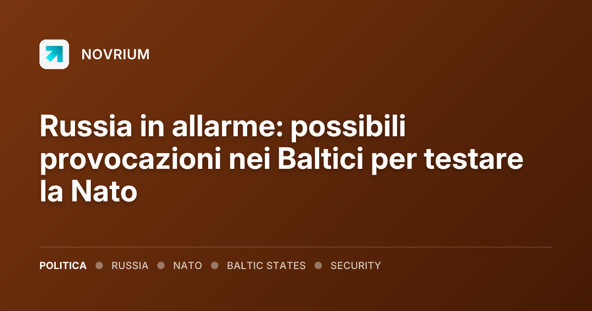 Russia in allarme: possibili provocazioni nei Baltici per testare la Nato