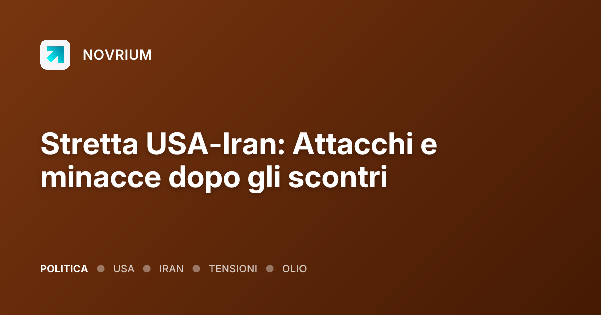 Stretta USA-Iran: Attacchi e minacce dopo gli scontri