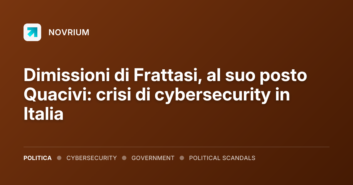 Dimissioni di Frattasi, al suo posto Quacivi: crisi di cybersecurity in Italia